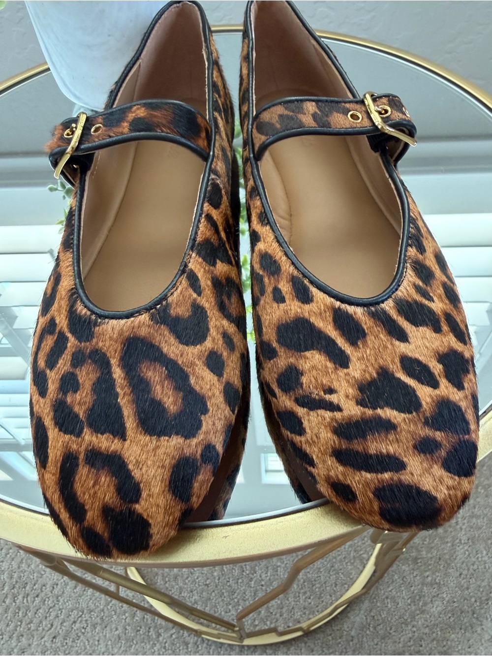 Madewell NX635 Haircalf Leopard Mary Jane Flats Size 7 NWOB - Picture 6 of 8